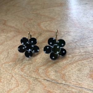 Betsey Johnson Polka Dot Flower Earrings